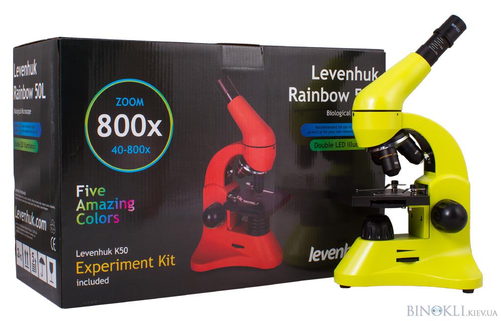 Биологический микроскоп Levenhuk Rainbow 50L Lime/Лайм
