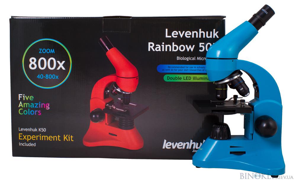 Біологічний мікроскоп Levenhuk Rainbow 50L Azure/Лазур