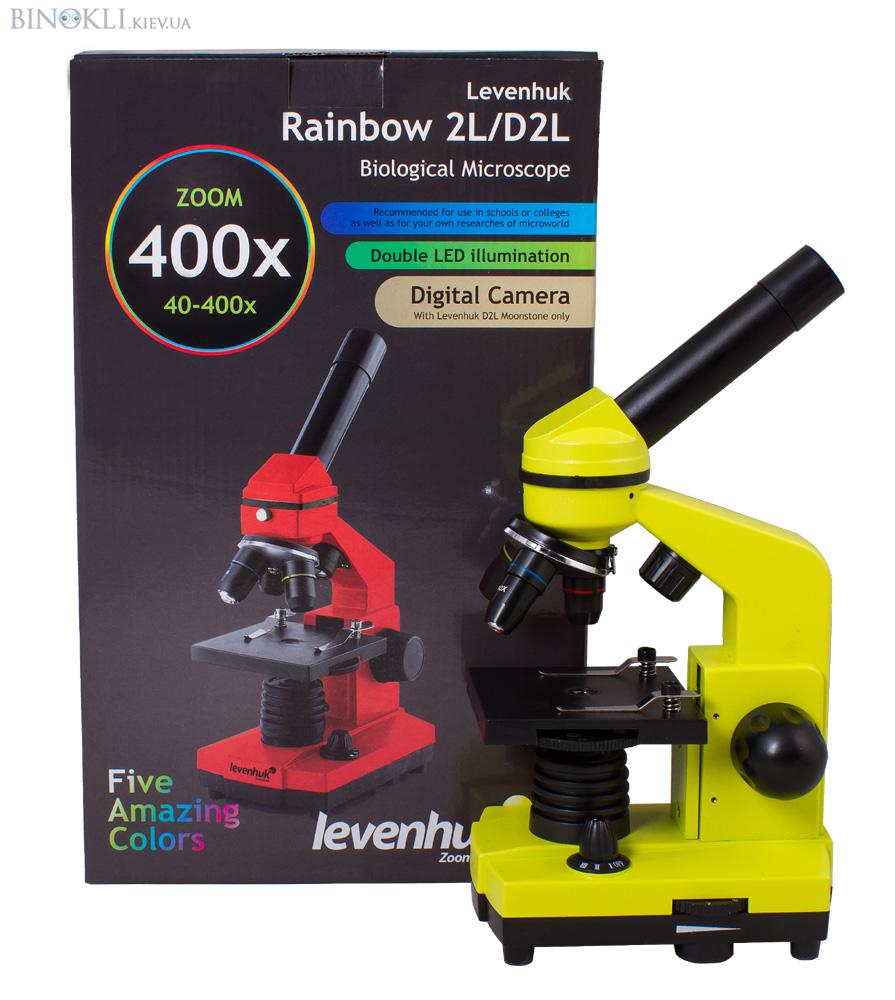 Біологічний мікроскоп Levenhuk Rainbow 2L Lime/Лайм